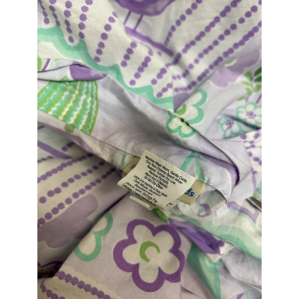 POTTERY BARN KIDS Bird Duvet Cover‎ Lavender Girls Birdcage Floral Twin Flora